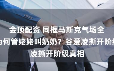 金顶配资 同框马斯克气场全开，为何管姥姥叫奶奶？谷爱凌撕开阶级真相